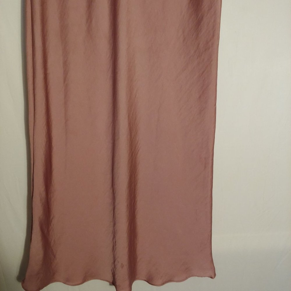 Free People Silky Flowy Boho Runway Trendy Y2K Festival Blush Maxi Skirt 12 - Picture 7 of 16
